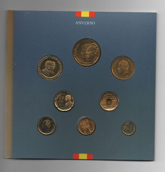 ESPAÑA CARTERA OFICIAL DE PESETAS J. CARLOS I DEL AÑO 1999